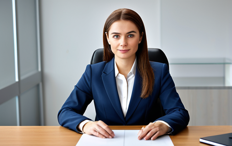 **
"A professional businesswoman in a modest business suit, sitting at a desk in a modern office, fully clothed, appropriate attire, safe for work, perfect anatomy, natural proportions, professional photography, high quality"
**