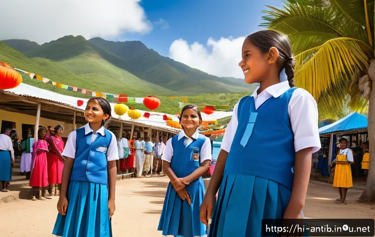 앤티가 바부다 현지 언어 - A vibrant cultural festival scene in Antigua and Barbuda featuring local people dressed in colorful ...